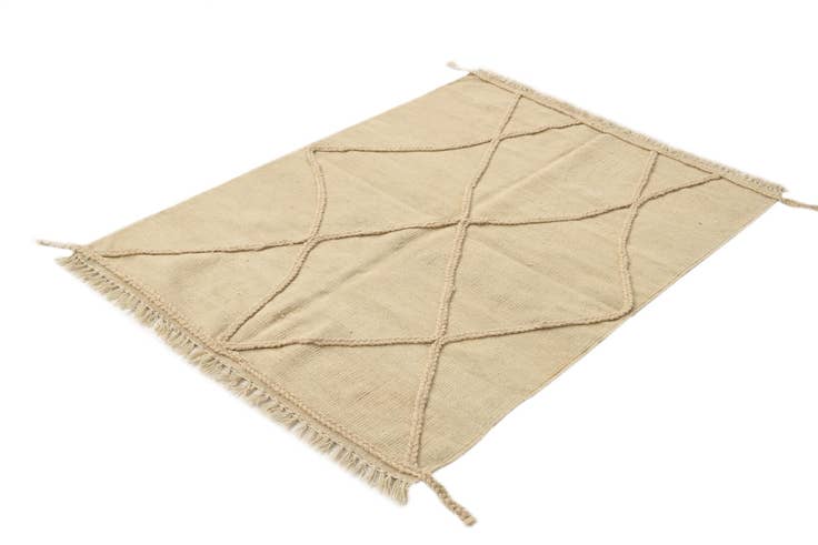 Detail image of 3' 6 x 5' Hand Knotted Moroccan Wool Rug