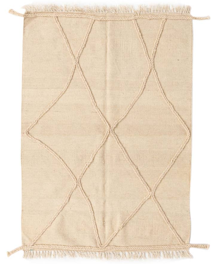 Detail image of 3' 6 x 5' Hand Knotted Moroccan Wool Rug