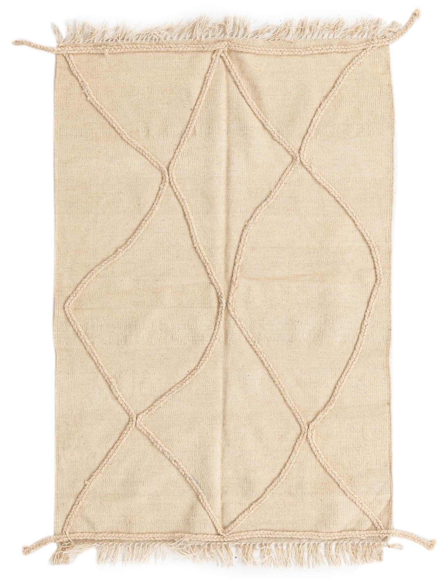 3' 4 x 5' 1 Hand Knotted Moroccan Wool Rug