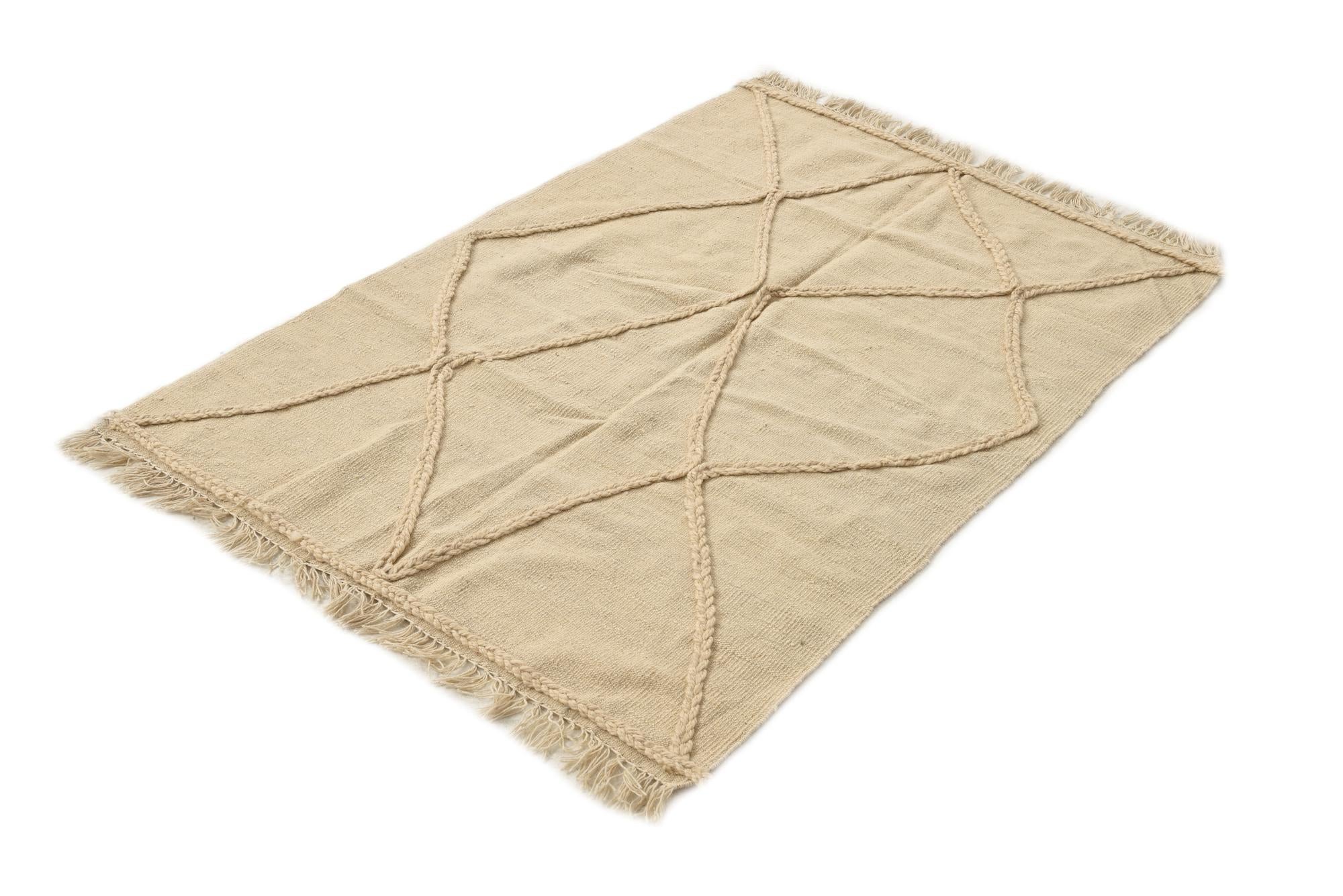 3' 4 x 4' 9 Hand Knotted Moroccan Wool Rug
