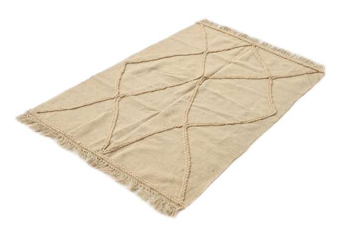 3' 4 x 4' 9 Hand Knotted Moroccan Wool Rug