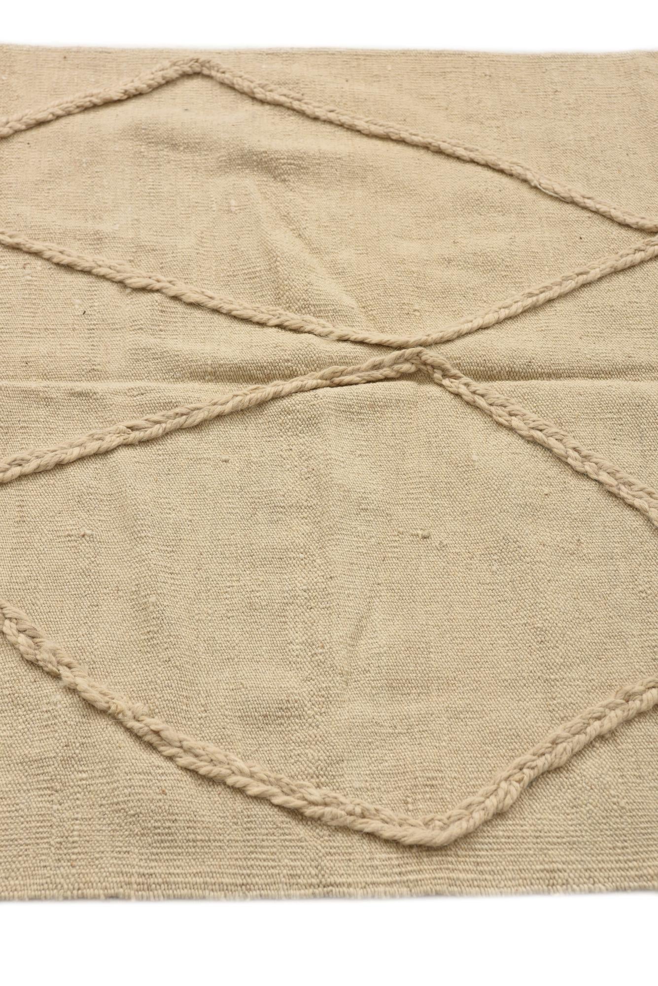 3' 4 x 4' 9 Hand Knotted Moroccan Wool Rug