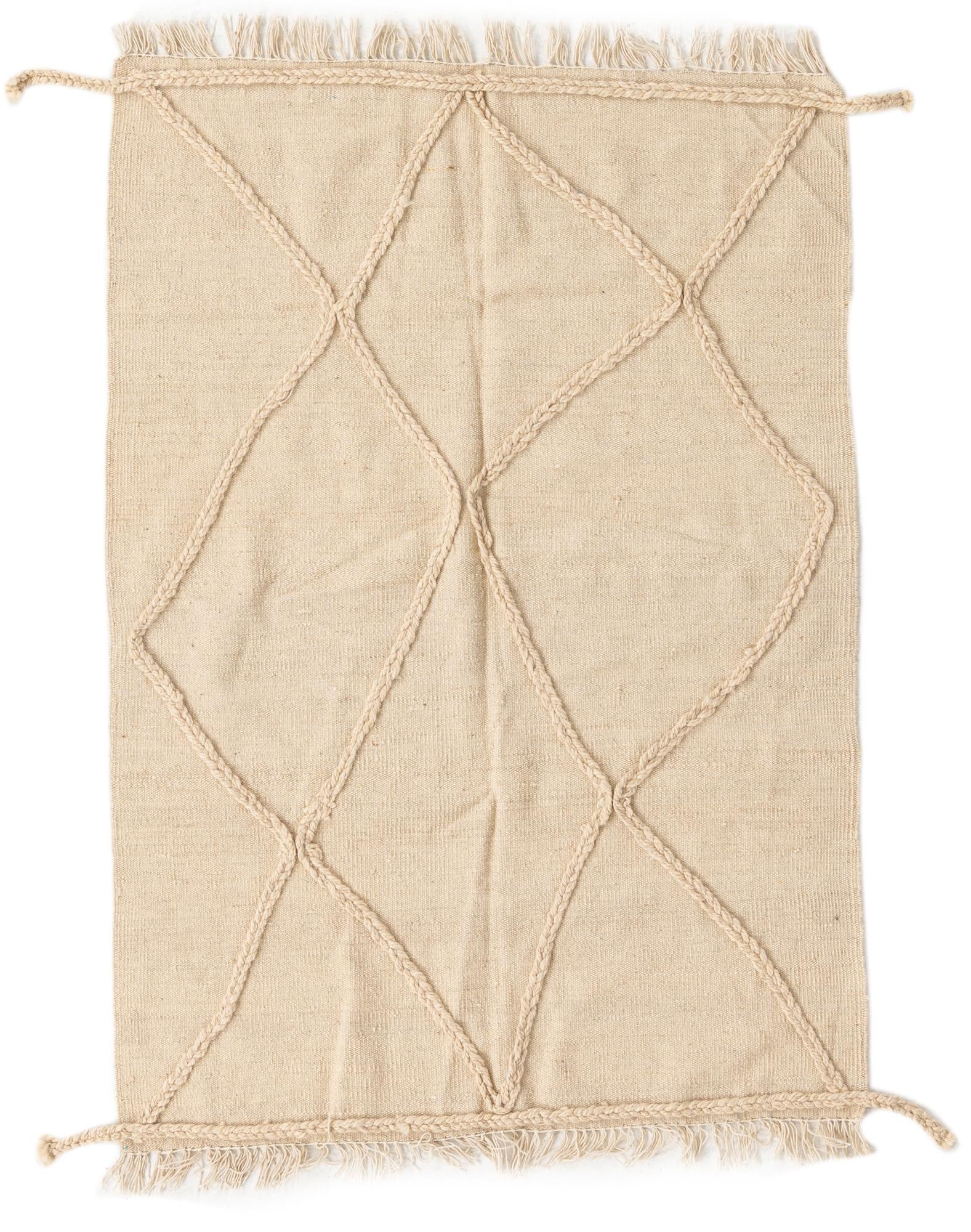 3' 4 x 4' 9 Hand Knotted Moroccan Wool Rug