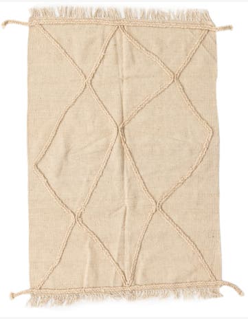 3' 4 x 4' 9 Hand Knotted Moroccan Wool Rug