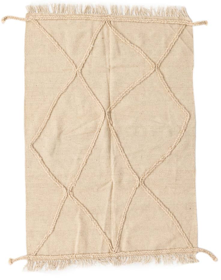Detail image of 3' 4 x 4' 9 Hand Knotted Moroccan Wool Rug