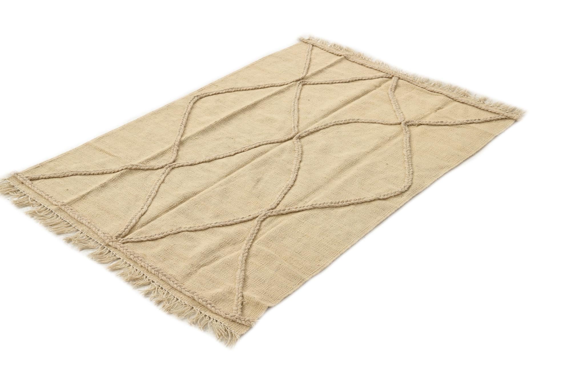 3' 5 x 4' 10 Hand Knotted Moroccan Wool Rug
