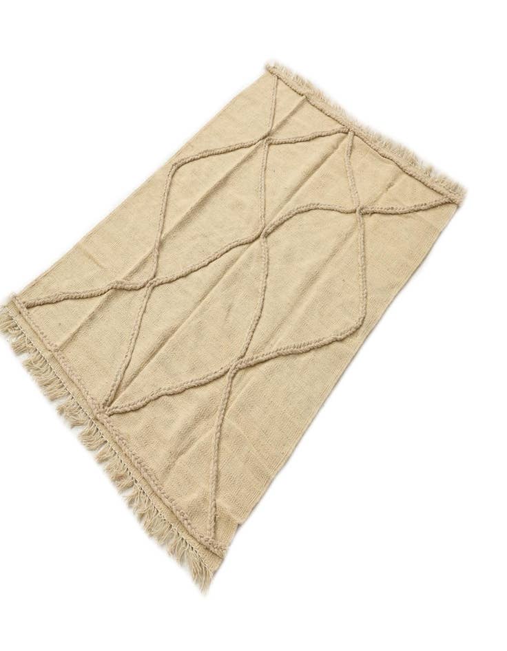 Detail image of 3' 5 x 4' 10  Hand Knotted Moroccan Wool Rug