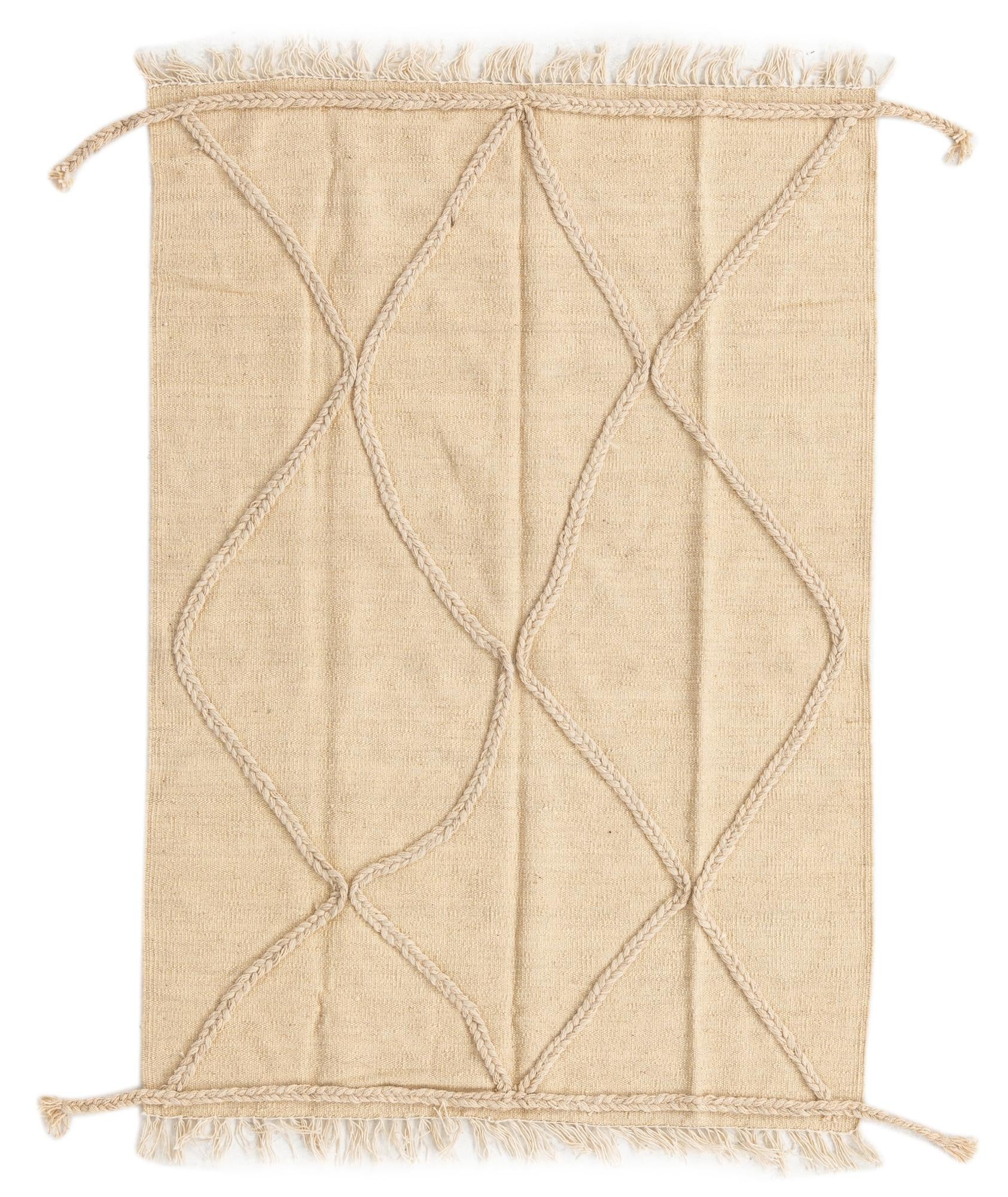 3' 5 x 4' 10 Hand Knotted Moroccan Wool Rug