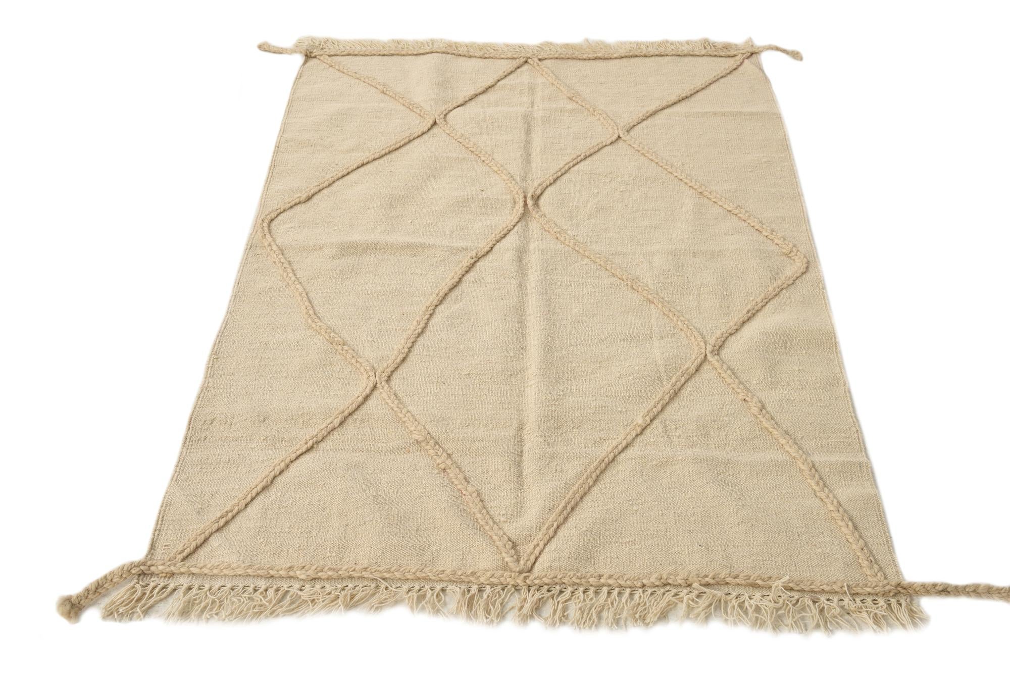 3' 6 x 5' 2 Hand Knotted Moroccan Wool Rug