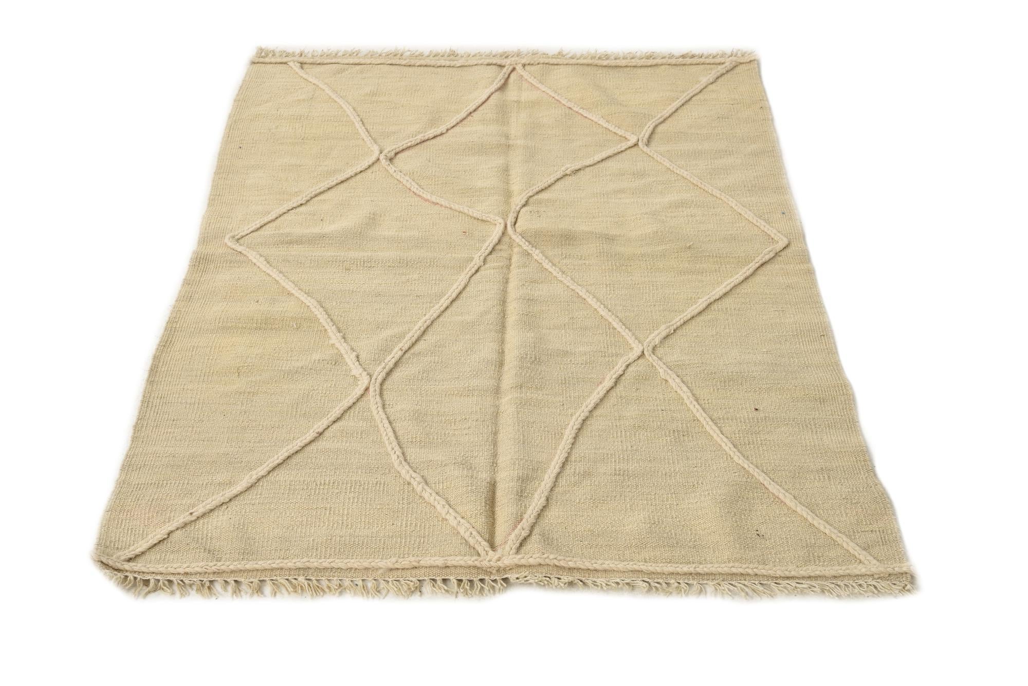 3' 5 x 4' 8 Hand Knotted Moroccan Wool Rug