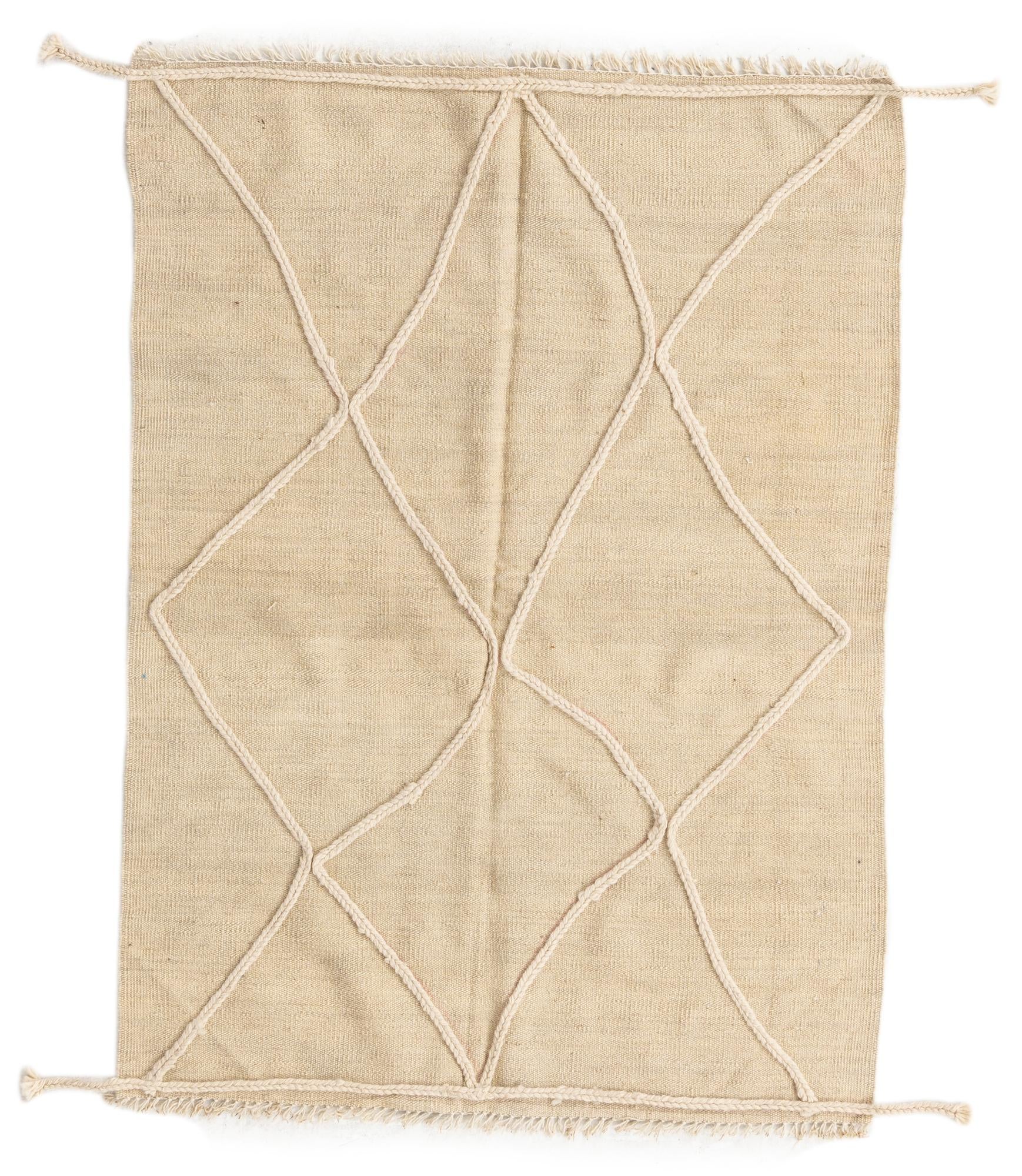 3' 5 x 4' 8 Hand Knotted Moroccan Wool Rug