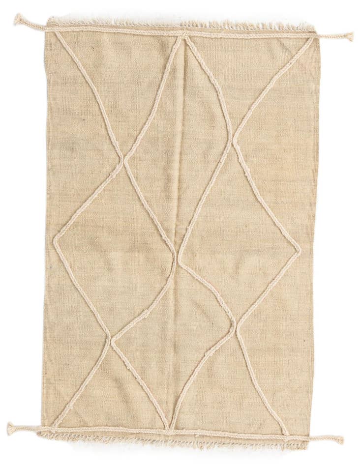 Detail image of 3' 5 x 4' 8 Hand Knotted Moroccan Wool Rug