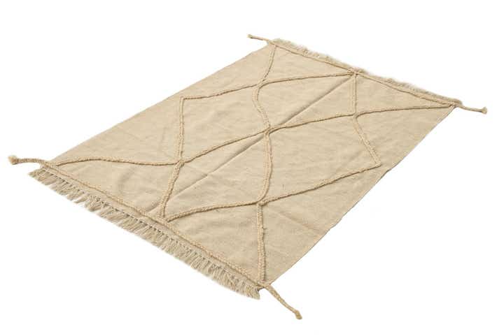 3' 4 x 4' 11 Hand Knotted Moroccan Wool Rug