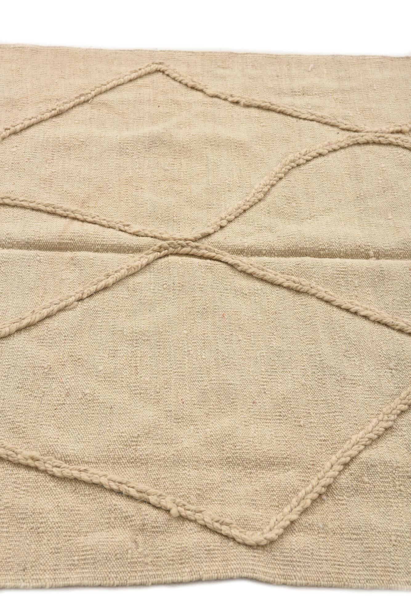 3' 4 x 4' 11 Hand Knotted Moroccan Wool Rug