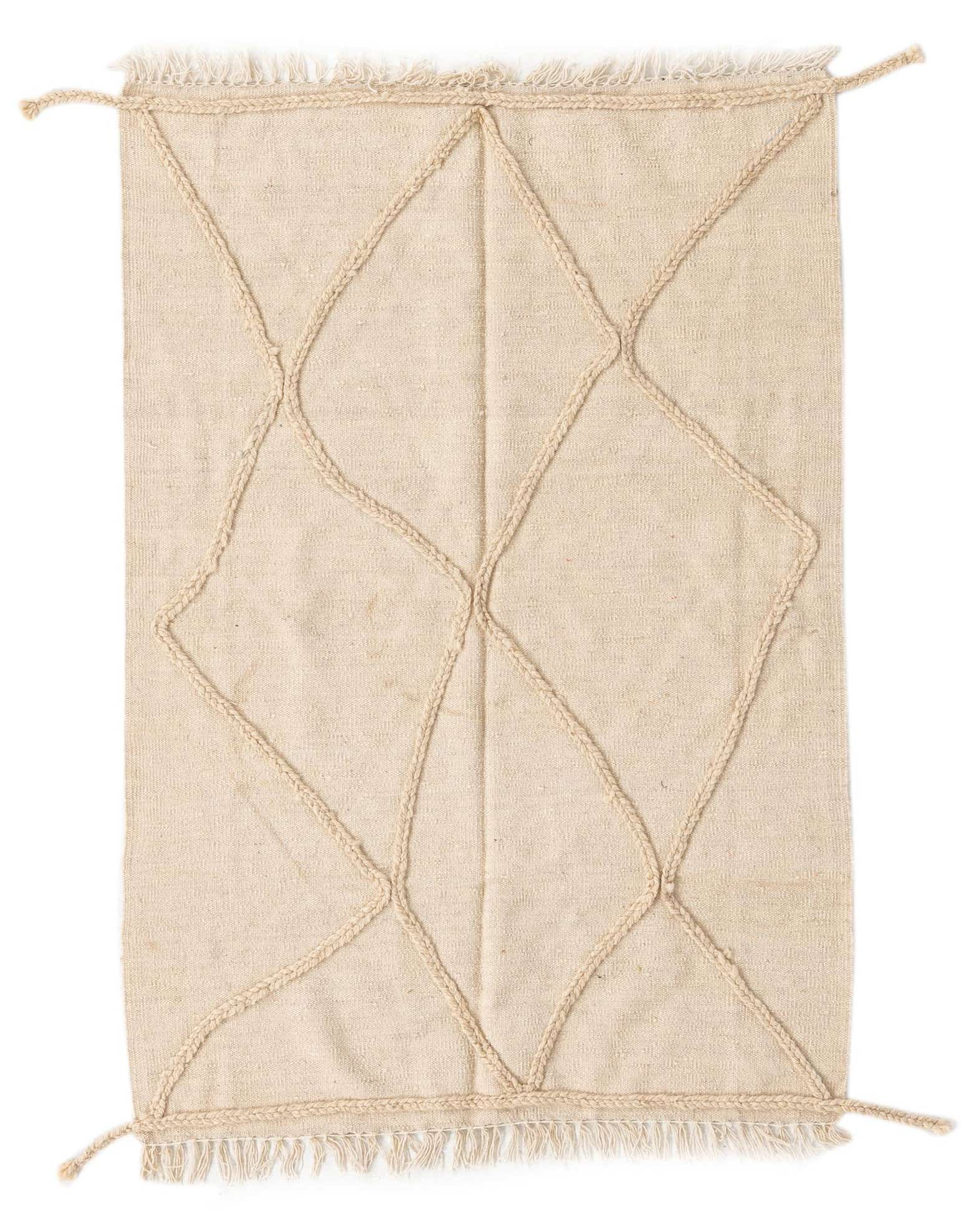 3' 4 x 4' 11 Hand Knotted Moroccan Wool Rug