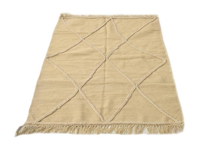 Detail image of 3' 5 x 4' 11 Hand Knotted Moroccan Wool Rug