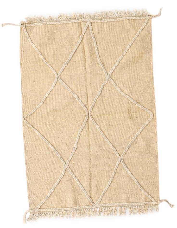 Detail image of 3' 5 x 4' 11 Hand Knotted Moroccan Wool Rug