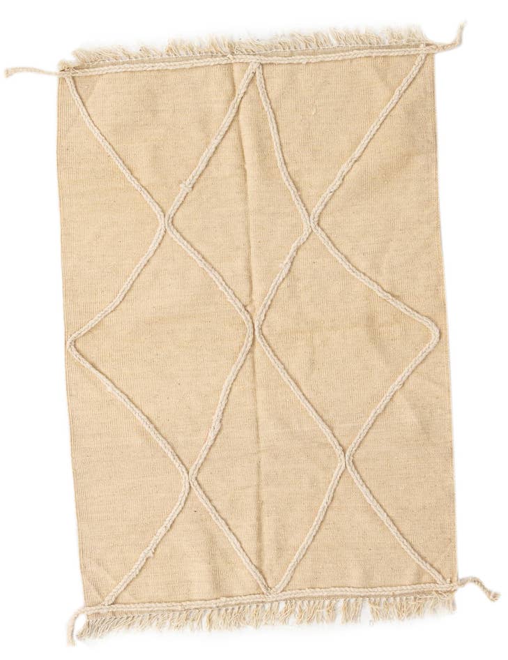Detail image of 3' 5 x 4' 11 Hand Knotted Moroccan Wool Rug
