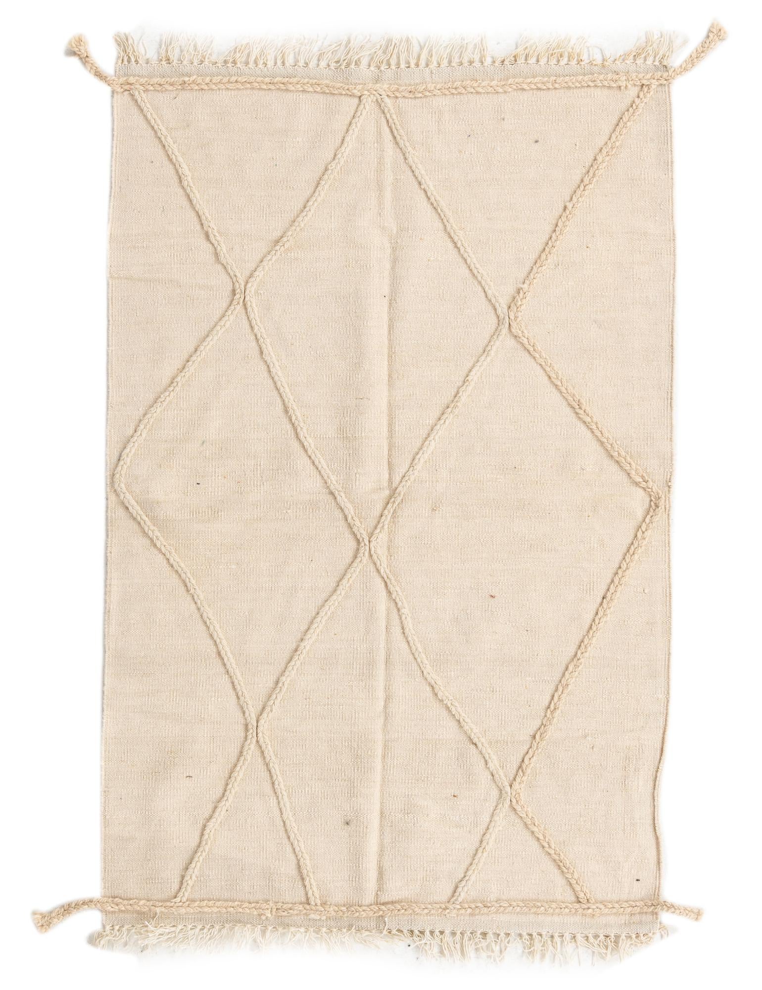 3' 4 x 5' 1 Hand Knotted Moroccan Wool Rug