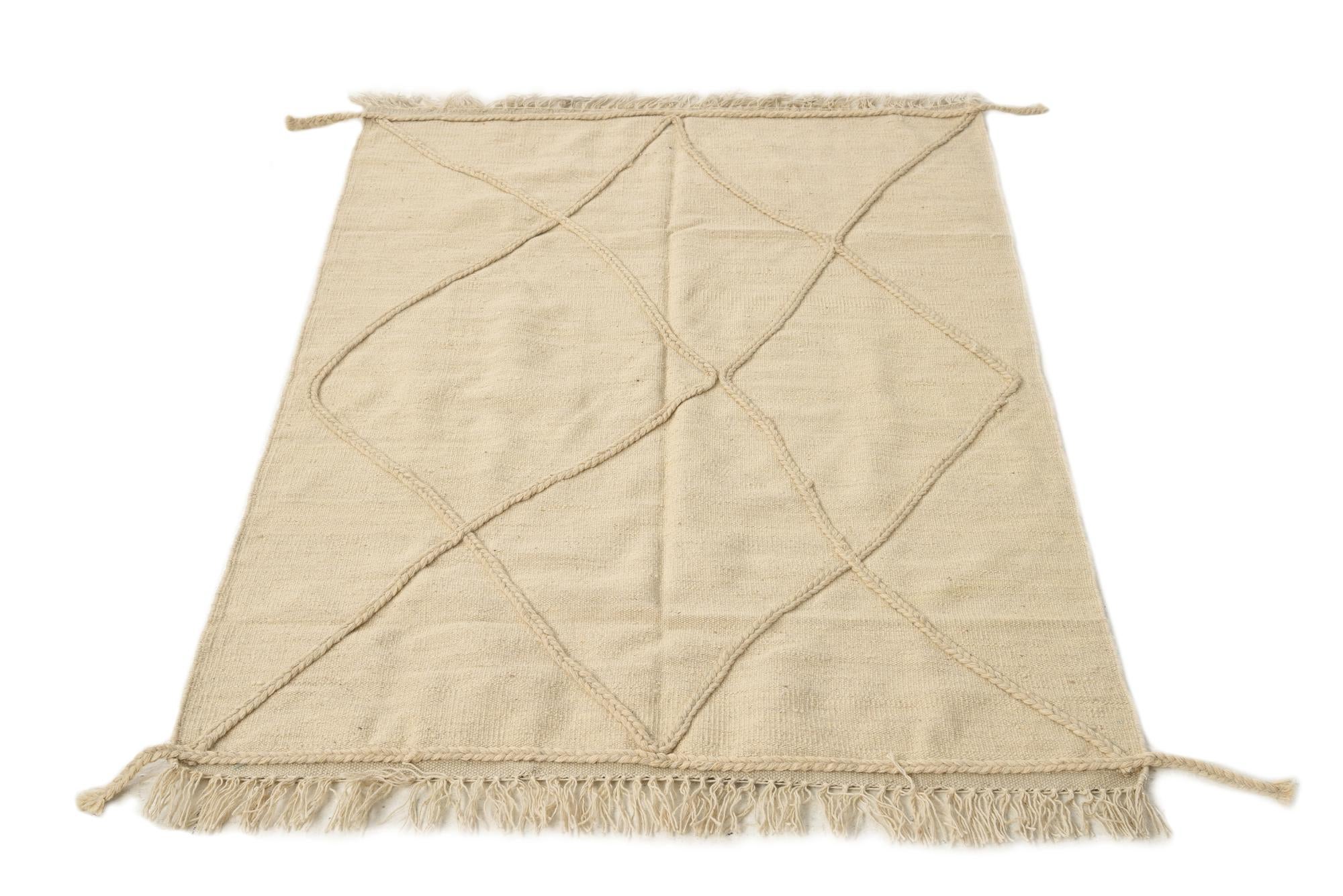 3' 6 x 5' 2 Hand Knotted Moroccan Wool Rug