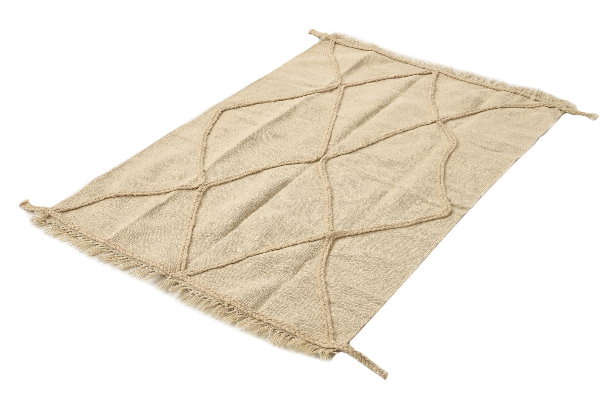 3' 4 x 4' 11 Hand Knotted Moroccan Wool Rug