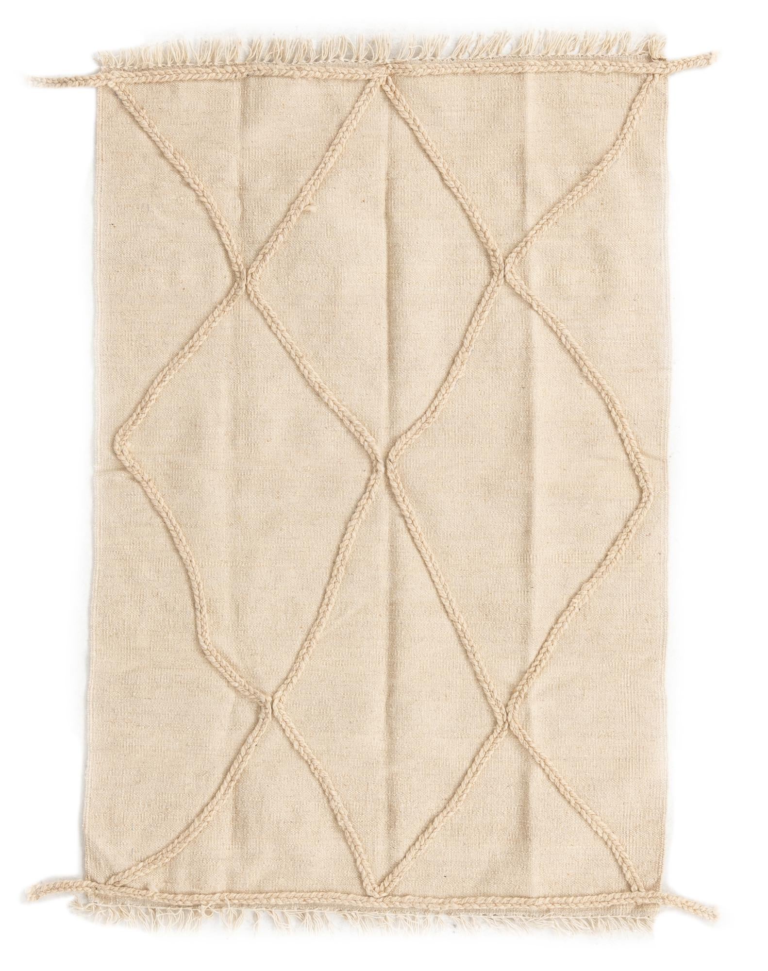 3' 4 x 4' 11 Hand Knotted Moroccan Wool Rug