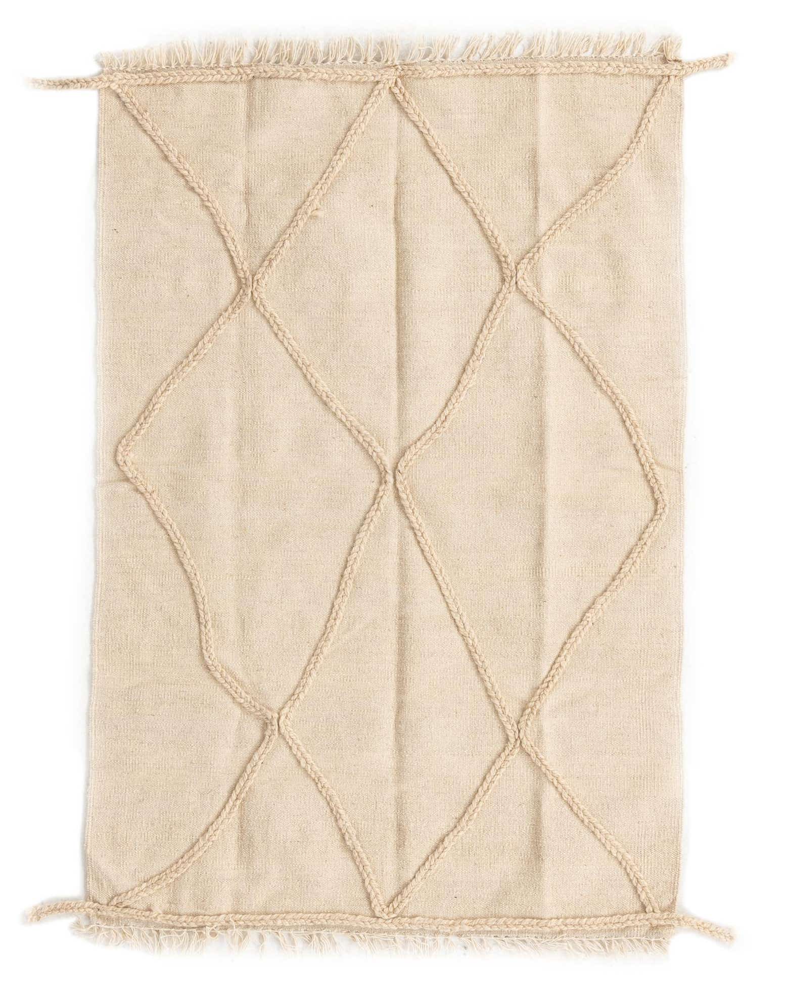 3' 4 x 4' 11 Hand Knotted Moroccan Wool Rug