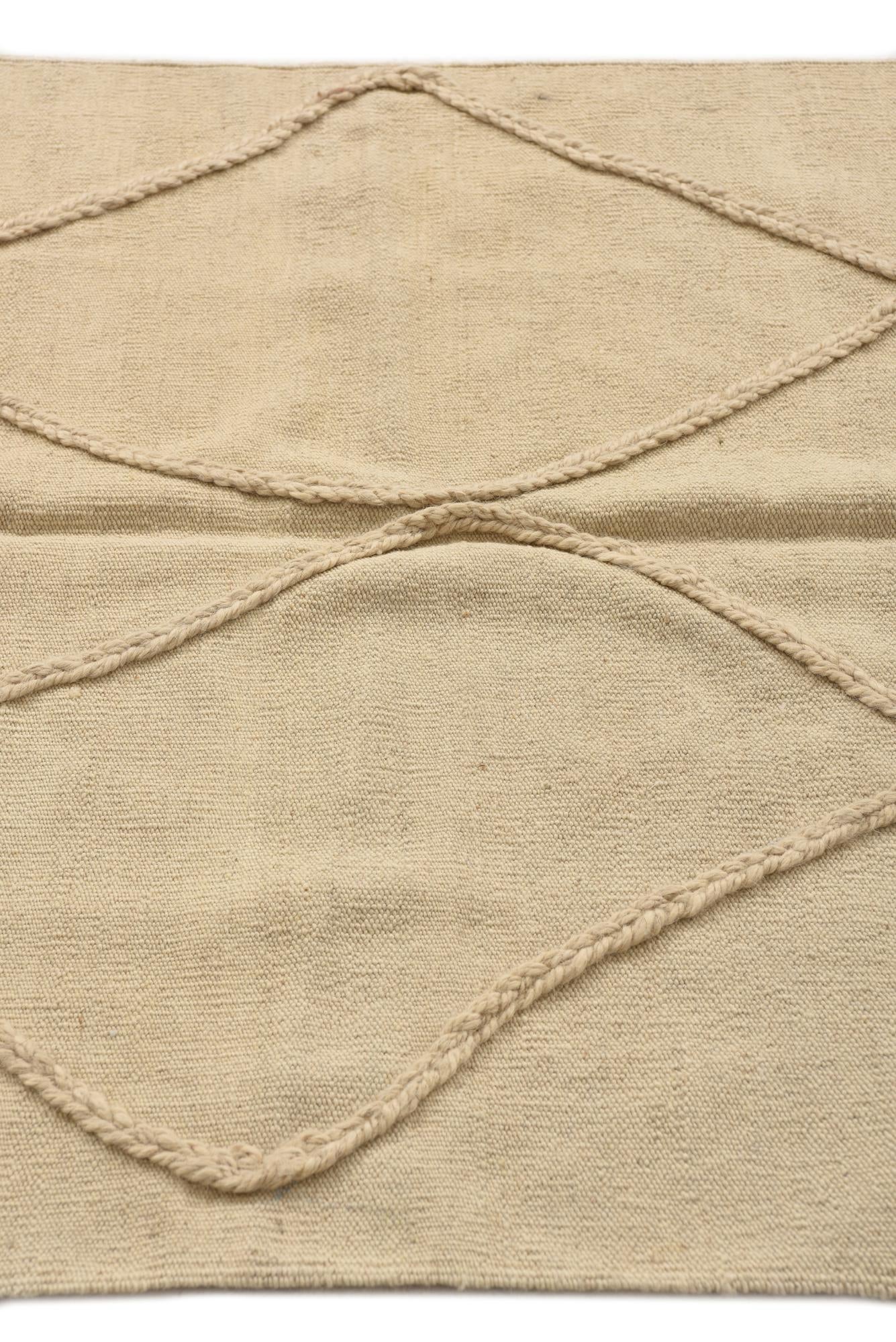 3' 4 x 4' 9 Hand Knotted Moroccan Wool Rug