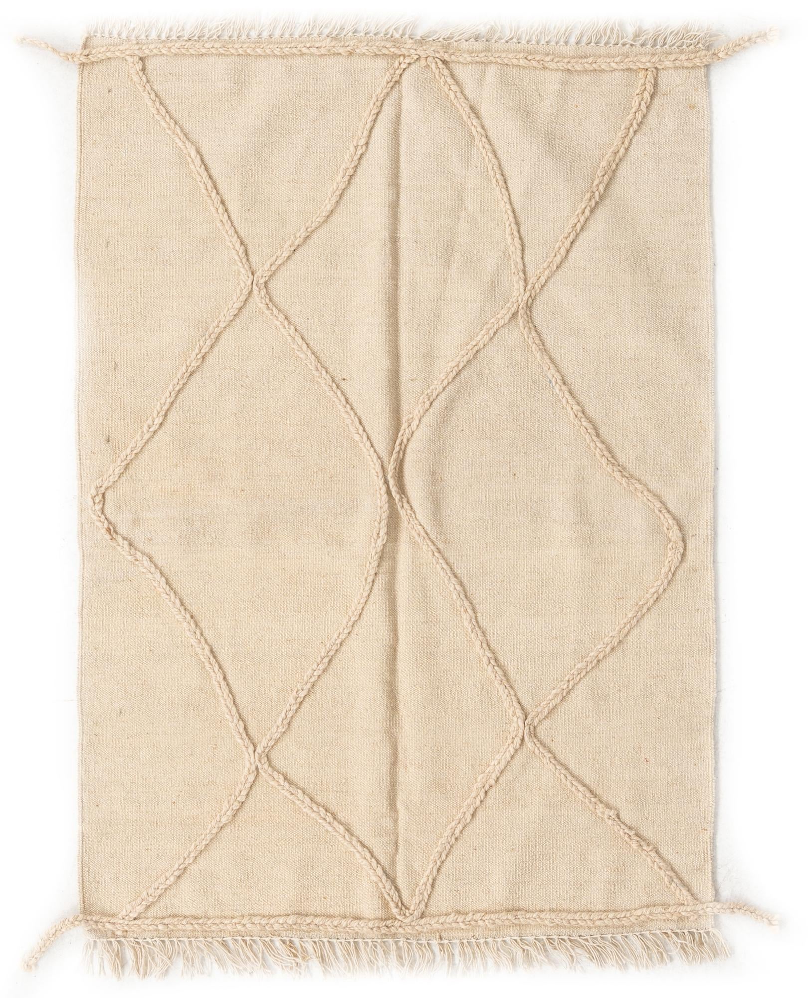 3' 4 x 4' 9 Hand Knotted Moroccan Wool Rug