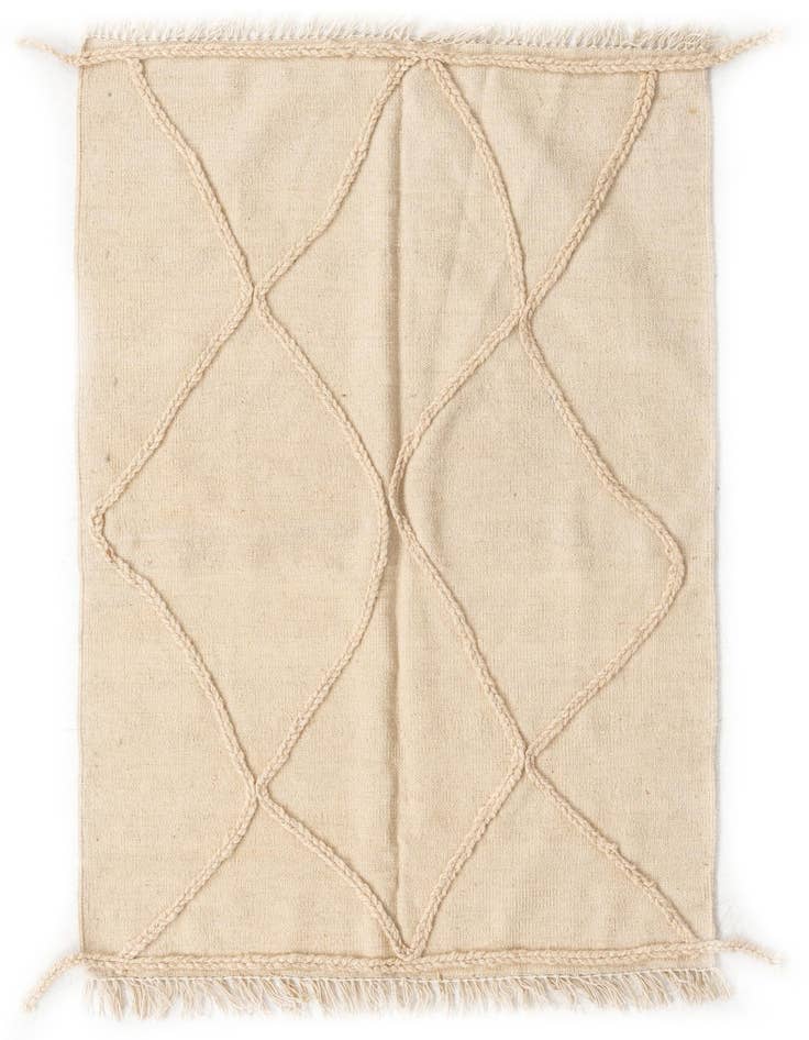 Detail image of 3' 4 x 4' 9 Hand Knotted Moroccan Wool Rug