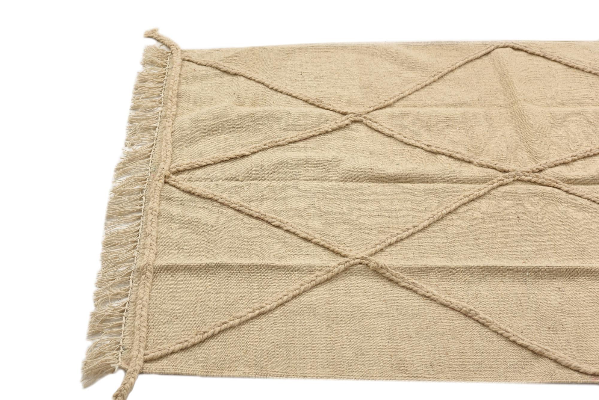 3' 4 x 4' 11 Hand Knotted Moroccan Wool Rug