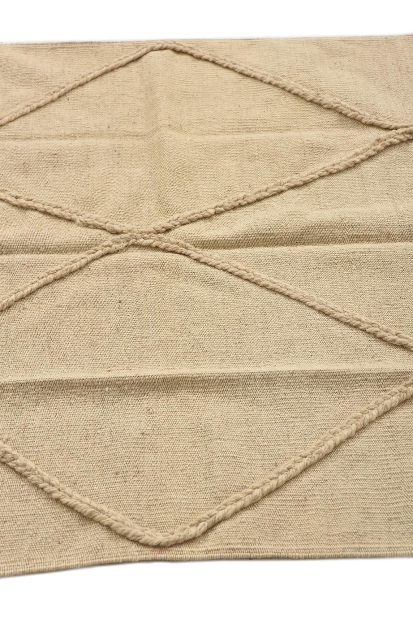 3' 4 x 4' 11 Hand Knotted Moroccan Wool Rug