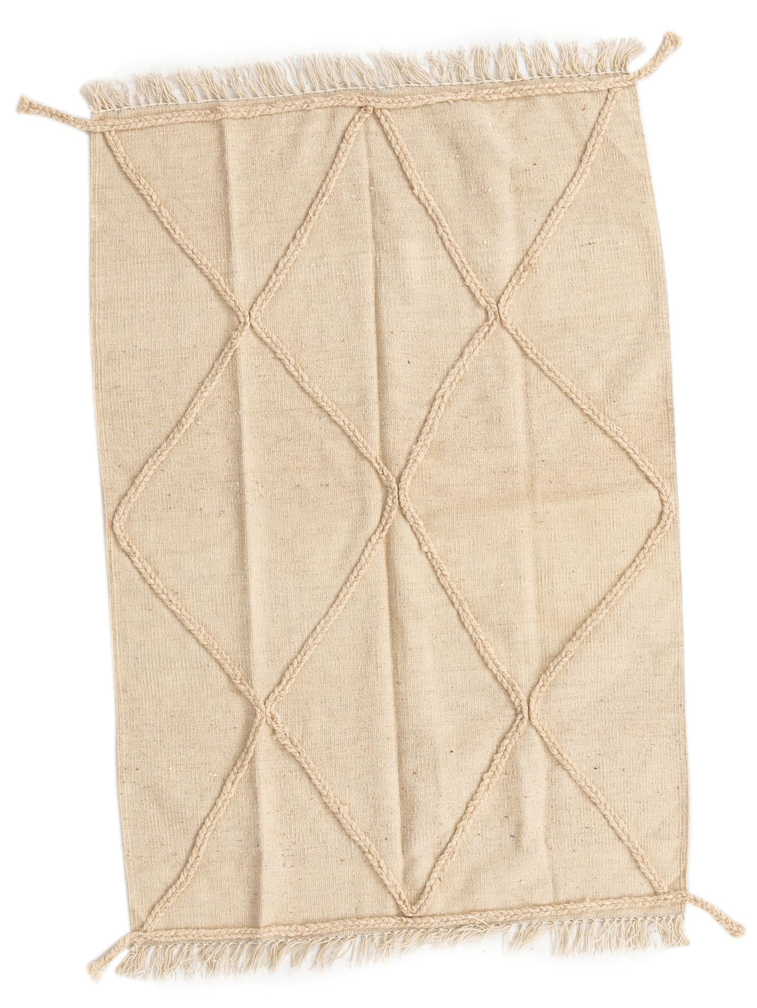 3' 4 x 4' 11 Hand Knotted Moroccan Wool Rug