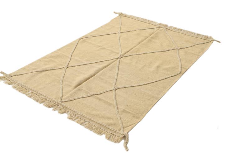 Detail image of 4' 1 x 6' 1 Hand Knotted Moroccan Wool Rug