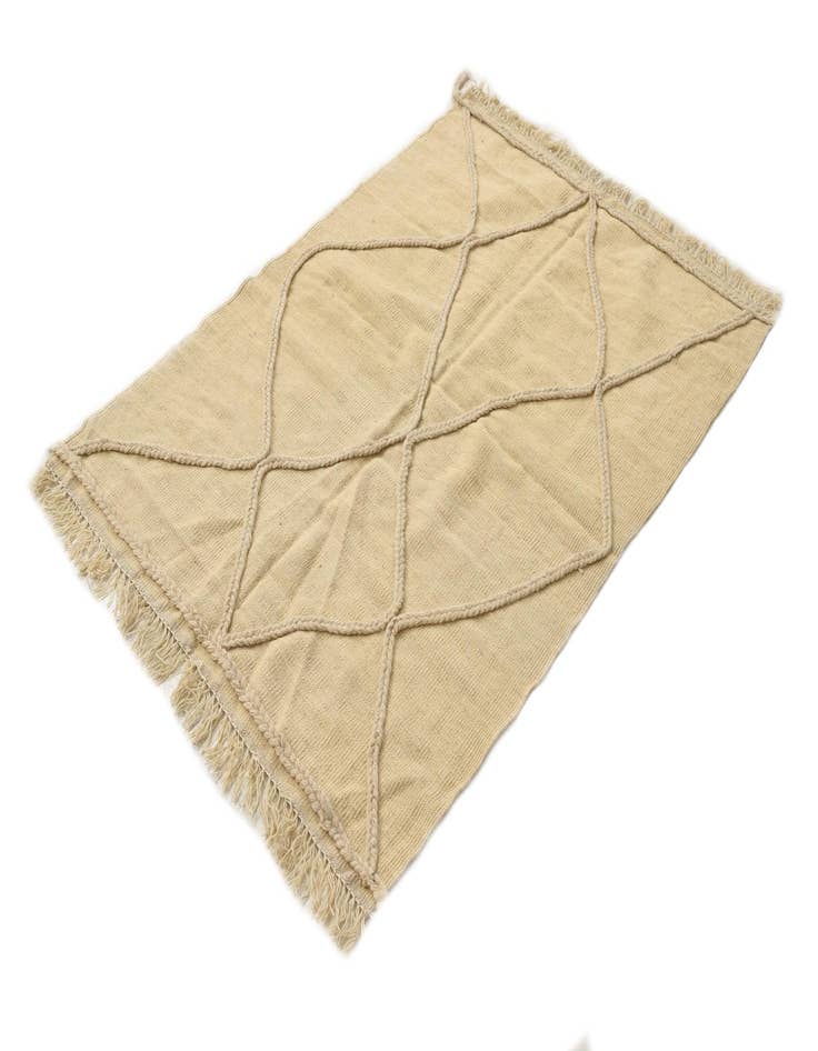 Detail image of 3' 5 x 4' 11  Hand Knotted Moroccan Wool Rug