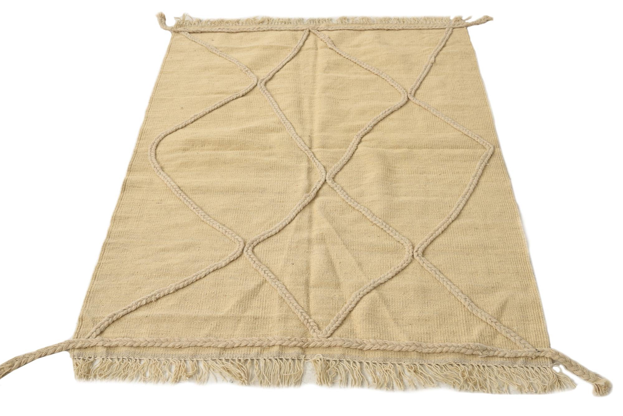3' 5 x 4' 11 Hand Knotted Moroccan Wool Rug