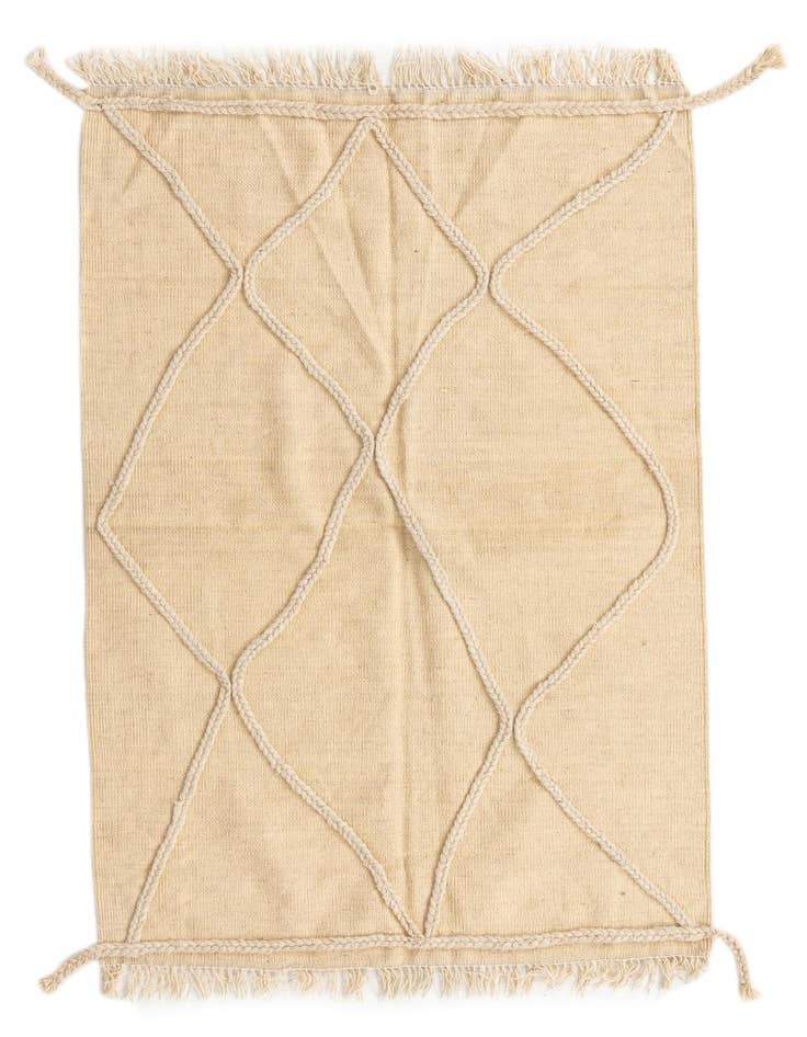 Detail image of 3' 5 x 4' 11 Hand Knotted Moroccan Wool Rug