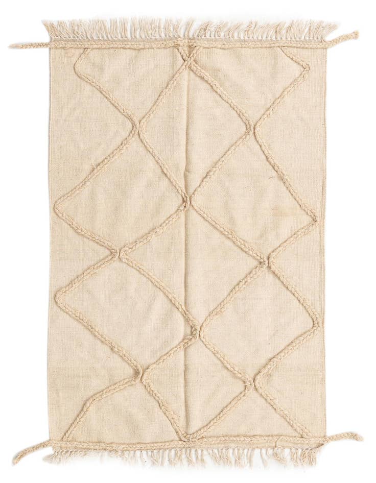Detail image of 3' 6 x 5' Hand Knotted Moroccan Wool Rug