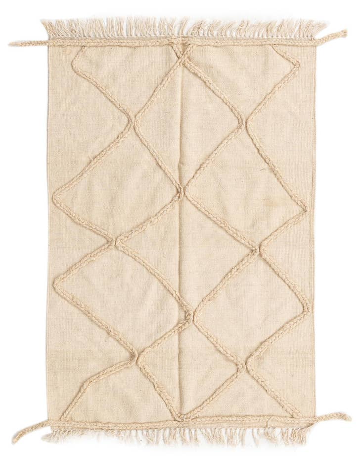 Detail image of 3' 6 x 5' Hand Knotted Moroccan Wool Rug