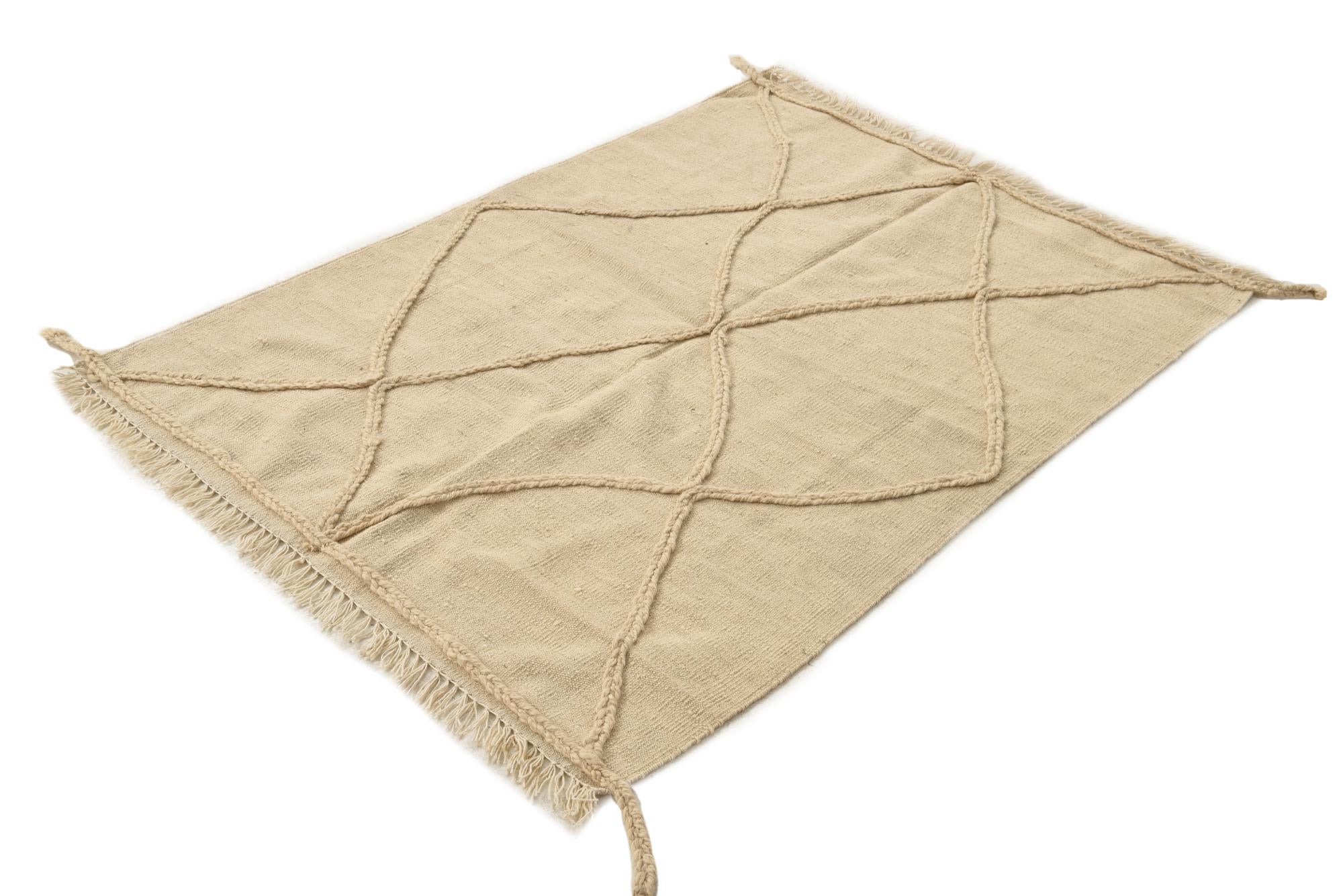 3' 7 x 4' 10 Hand Knotted Moroccan Wool Rug
