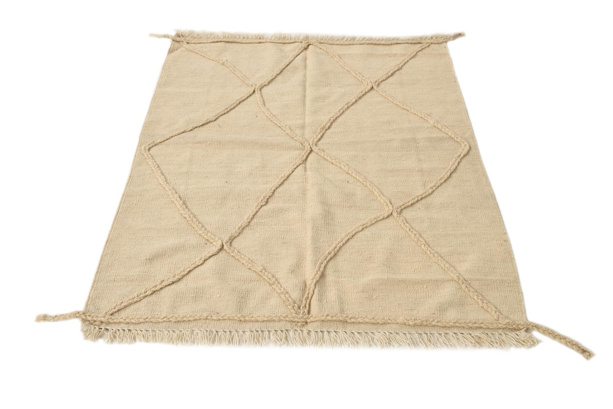3' 7 x 4' 10 Hand Knotted Moroccan Wool Rug