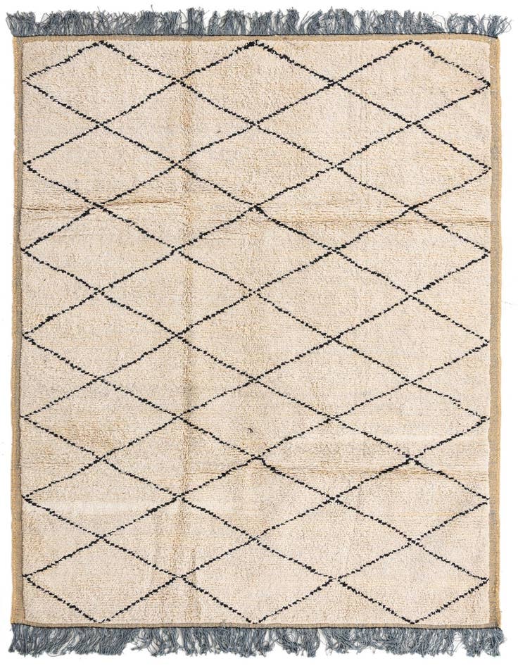 Detail image of 5' 9 x 9' 4 Hand Knotted Moroccan Wool Rug