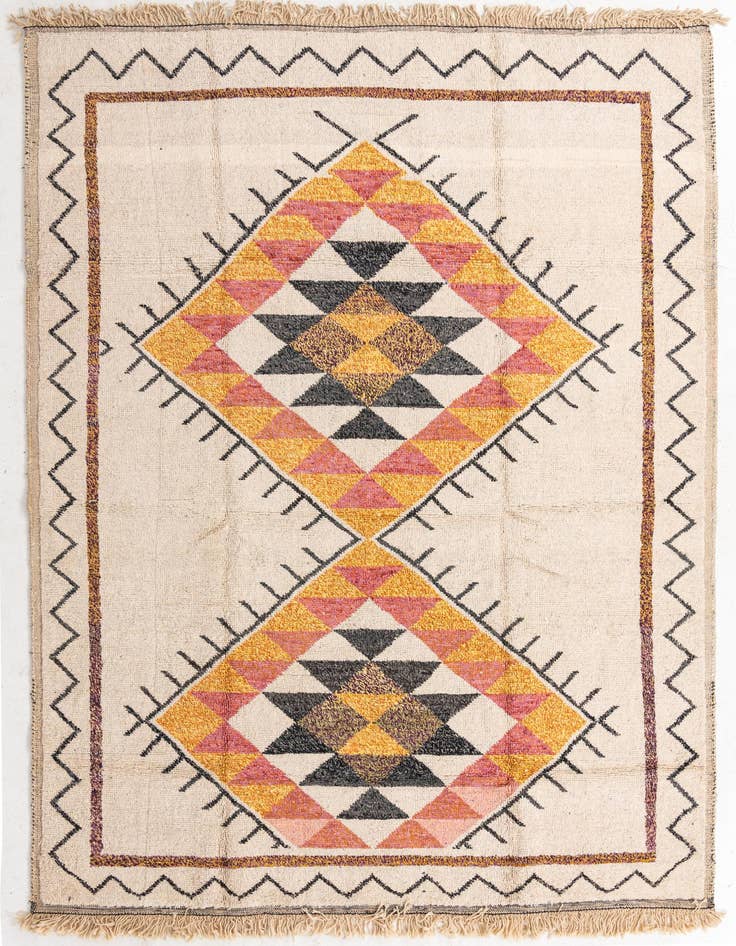 Detail image of 9' 4 x 13' 2 Hand Knotted Moroccan Wool Rug