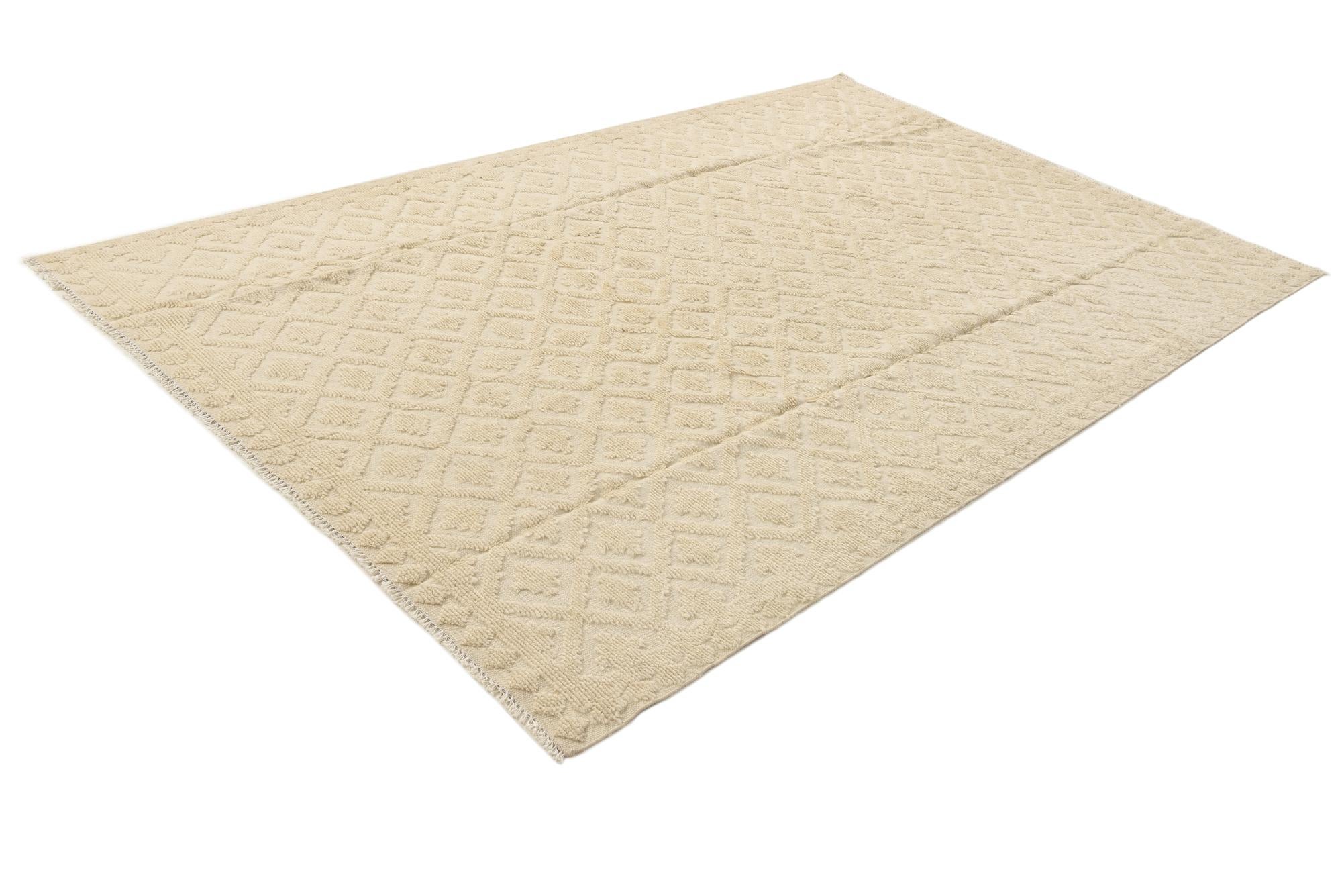 6' 8 x 10' 6 Hand Knotted Moroccan Wool Rug