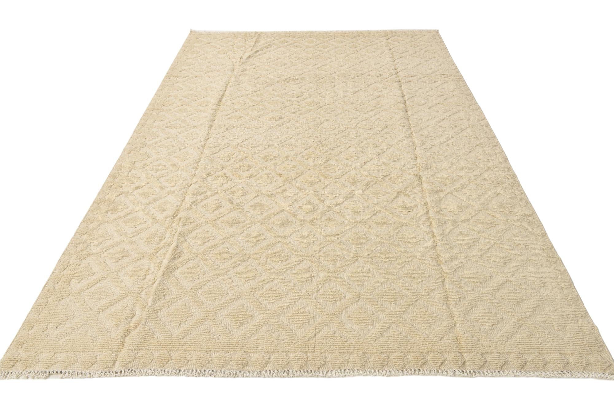 6' 8 x 10' 6 Hand Knotted Moroccan Wool Rug