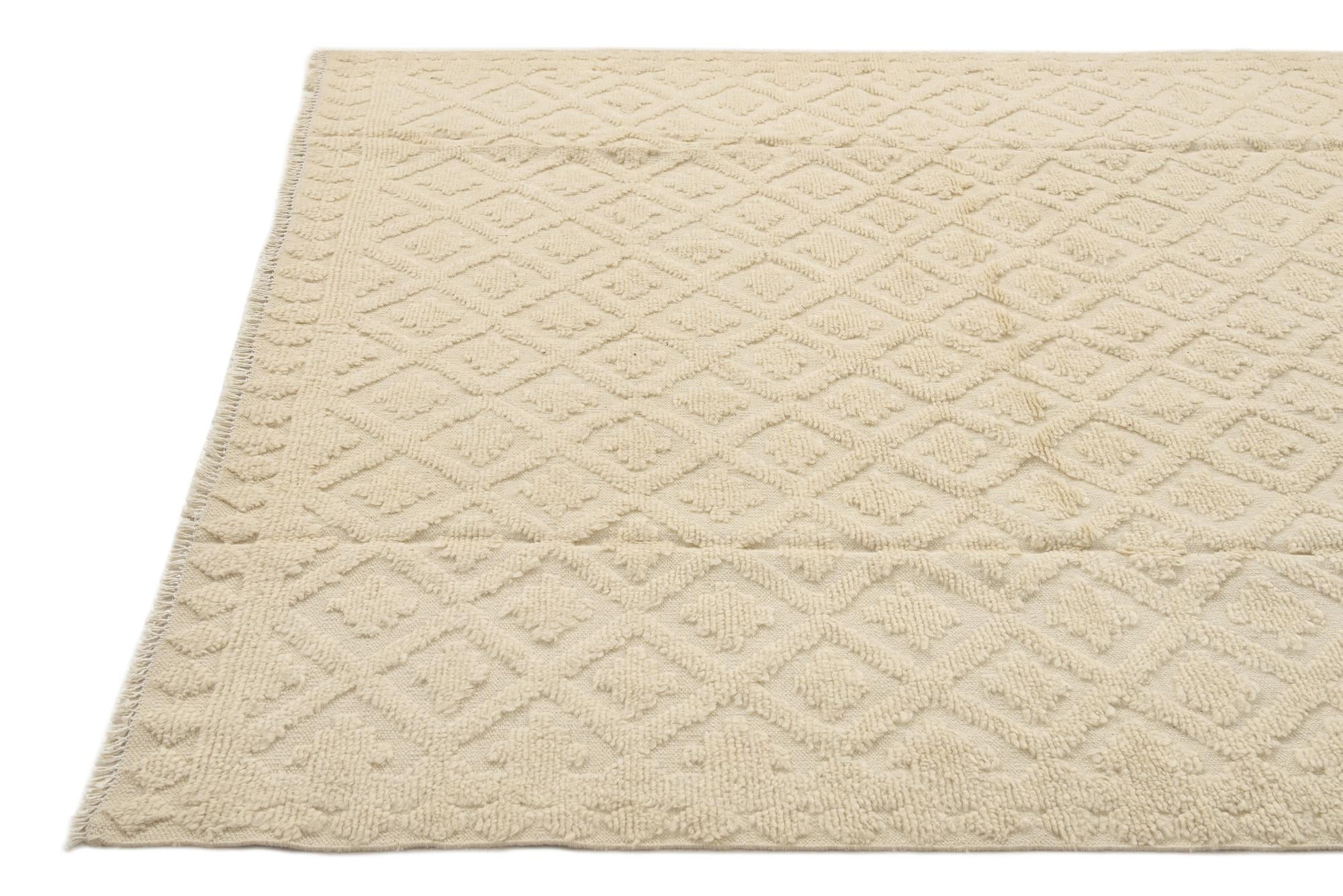 6' 8 x 10' 6 Hand Knotted Moroccan Wool Rug