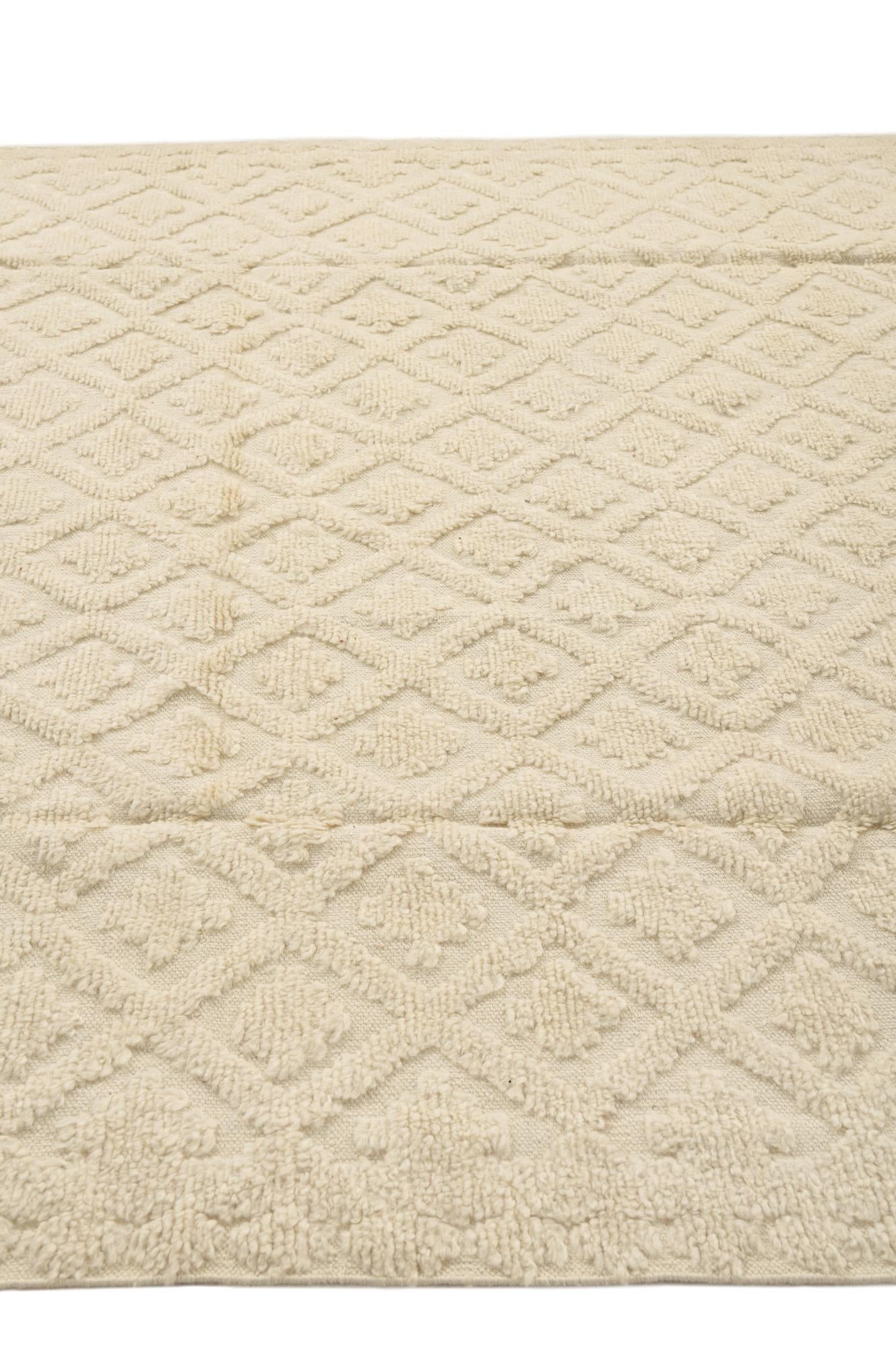6' 8 x 10' 6 Hand Knotted Moroccan Wool Rug
