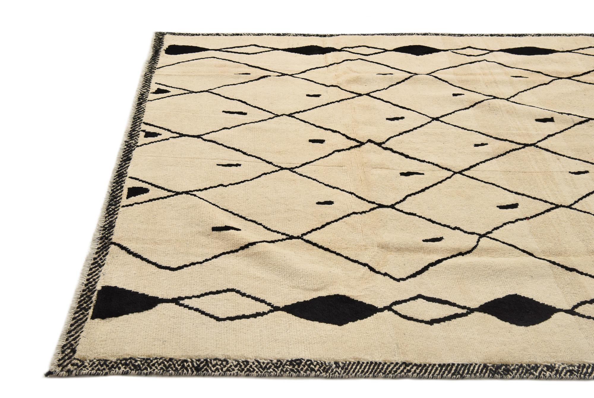 6' 7 x 10' 6 Hand Knotted Moroccan Wool Rug