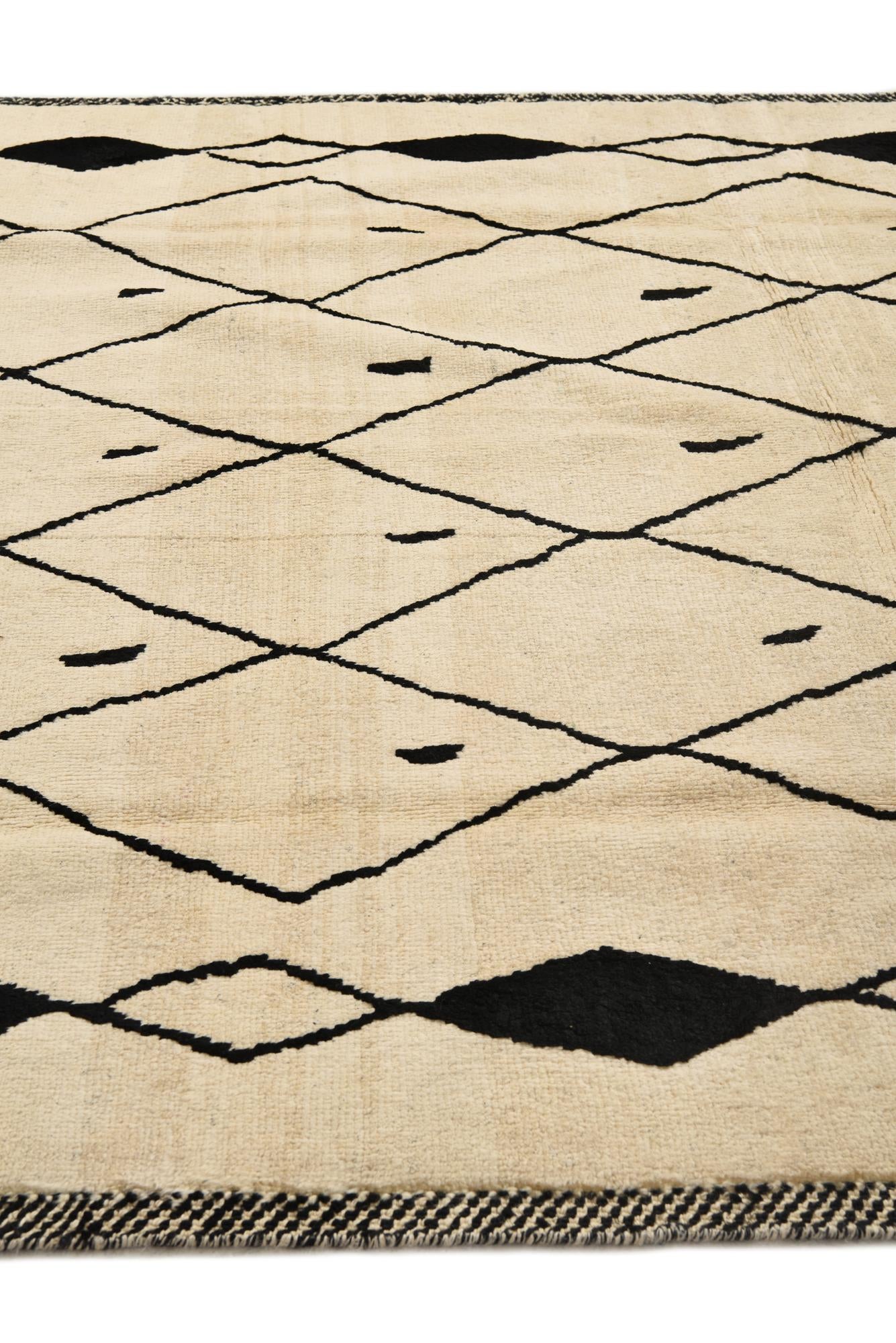 6' 7 x 10' 6 Hand Knotted Moroccan Wool Rug