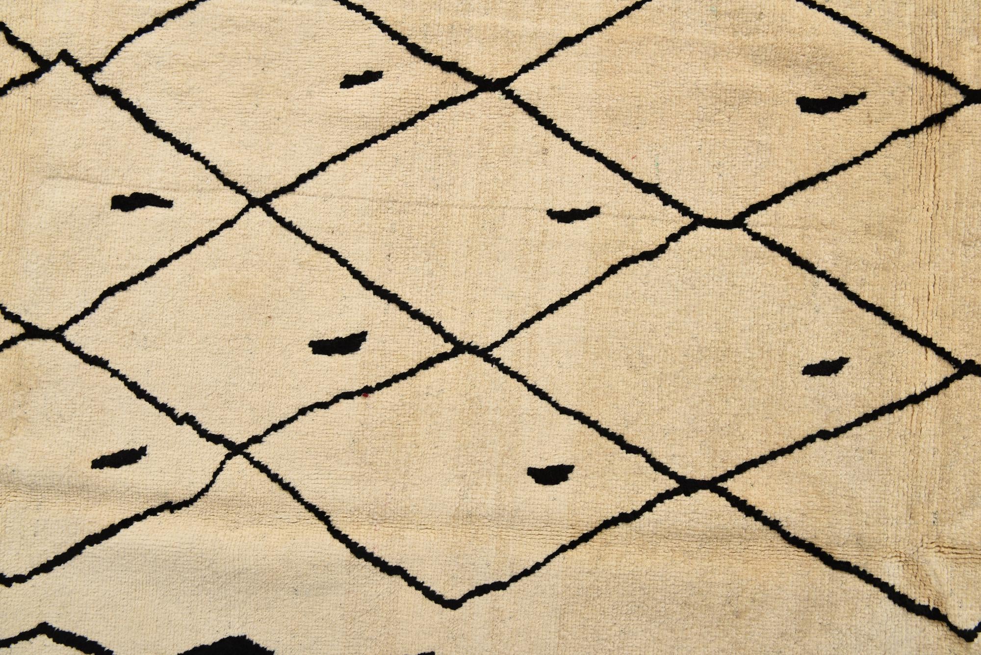6' 7 x 10' 6 Hand Knotted Moroccan Wool Rug